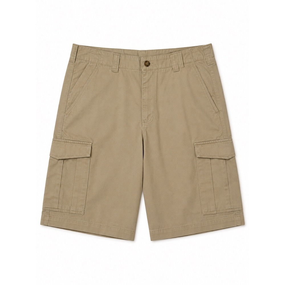 Woolrich Mens Khaki Cargo Shorts Size 34 Cotton Twill Outdoor Utility 3587RS
